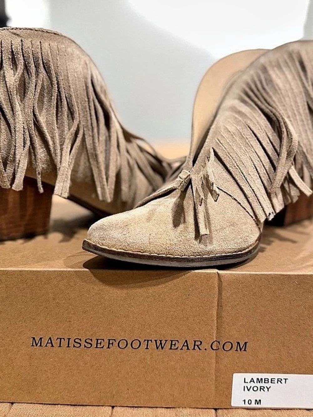 Matisse Lambert Fringe Bootie Beige & Brown US 10 M